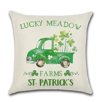 happy st patrick good luck clover wreath watercolor style cushion cover home decorative custom pillow cover