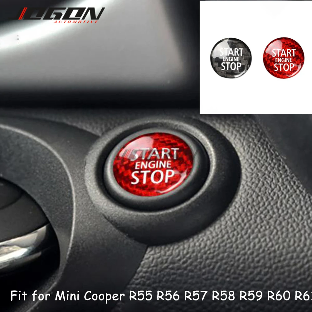 

Carbon Fiber Engine Start Stop Button Cover For Mini Cooper R55 R56 R57 R58 R59 R60 R61 Countryman Trim Sticker Accessories