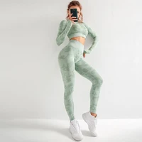 yoga set womens fitness clothes sports suit high waist seamless leggings push up sports top exercise fitness yoga running gym