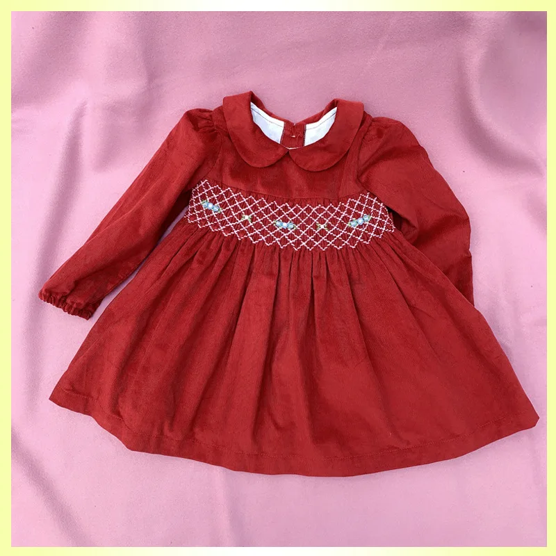 Осенне-зимнее детское винтажное платье с рюшами для девочек детские теплые