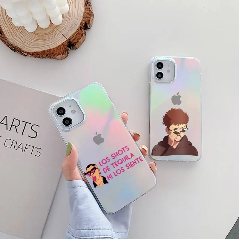 

Bad Bunny - Yonaguni Phone Case for iPhone huawei P 7 8 9 11 12 10 30 40 S X XS XR MINI Pro Max Plus laser Transparent Glitter