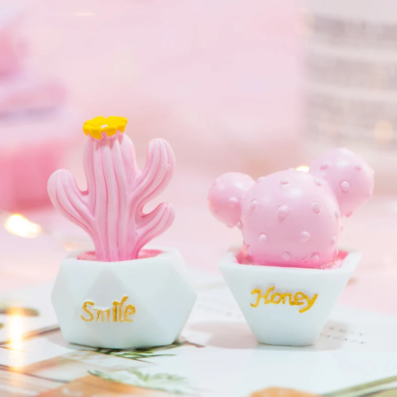 Миниатюрные фигурки BAIUFOR для кукольного дома современные розовые суккулентные
