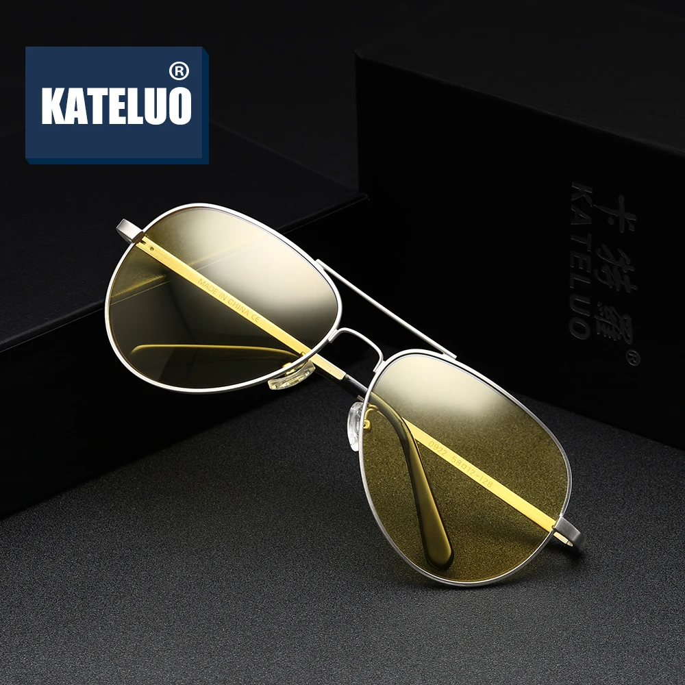 KATELUO 2020 желтые очки для автомобиля ночного видения мужские антибликовые вождения