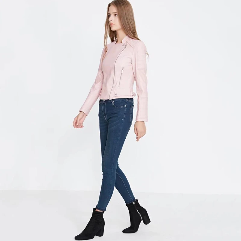 Куртка женская из мягкой искусственной кожи на молнии осень/зиму | Женская одежда