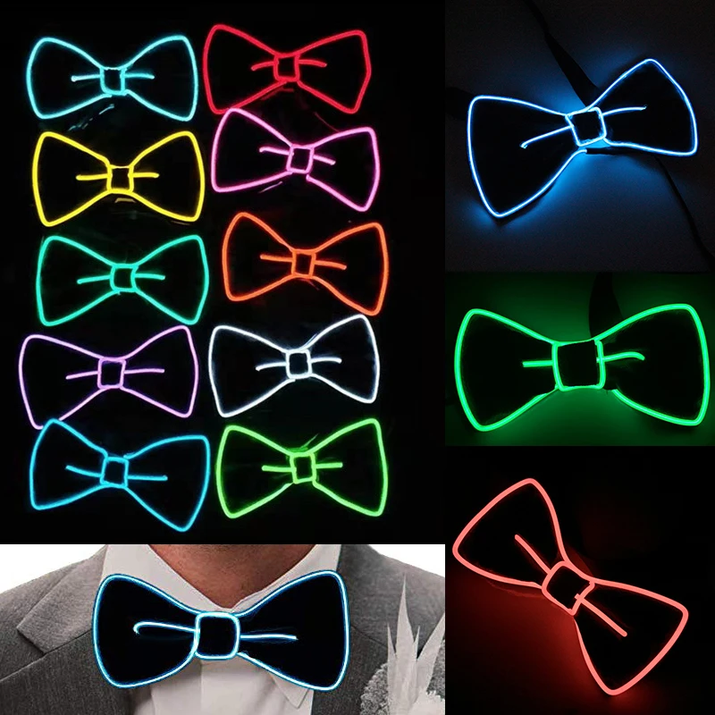 Горячие продажи EL продукта галстук-бабочка светящиеся вечерние принадлежности