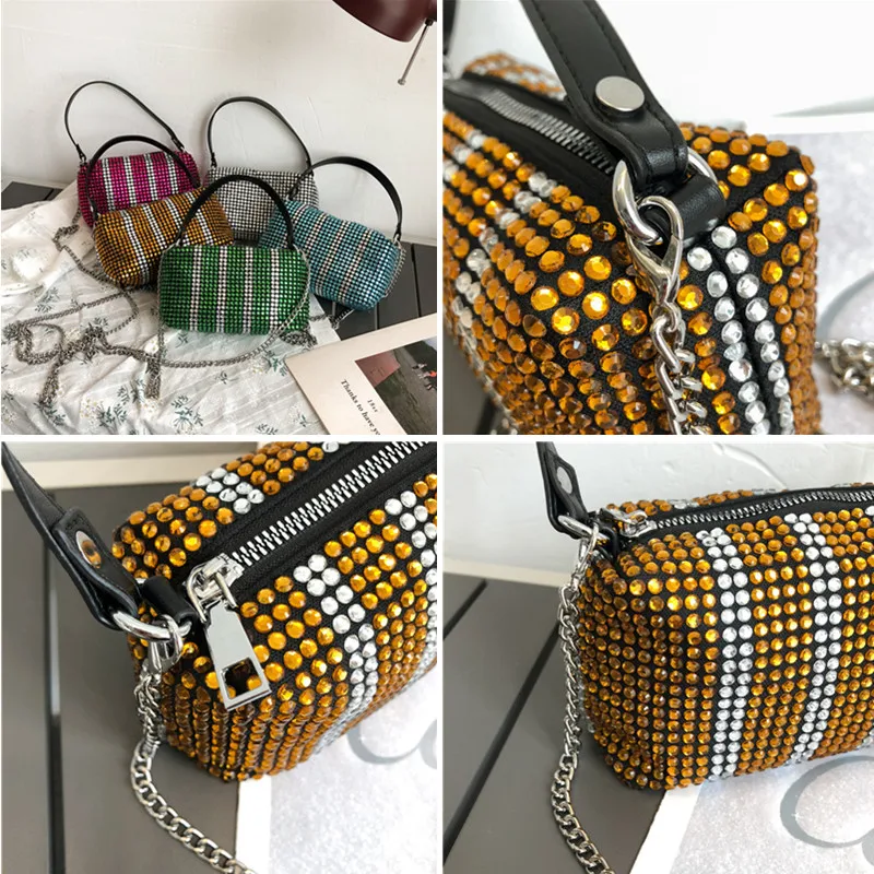 Роскошные женские сумки с блестящими стразами дизайнерские модные через плечо