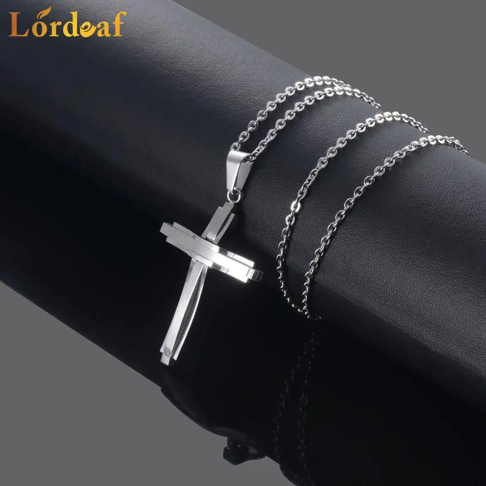 Невыцветающая подвеска-крест из нержавеющей стали длиной 60 см | Украшения и