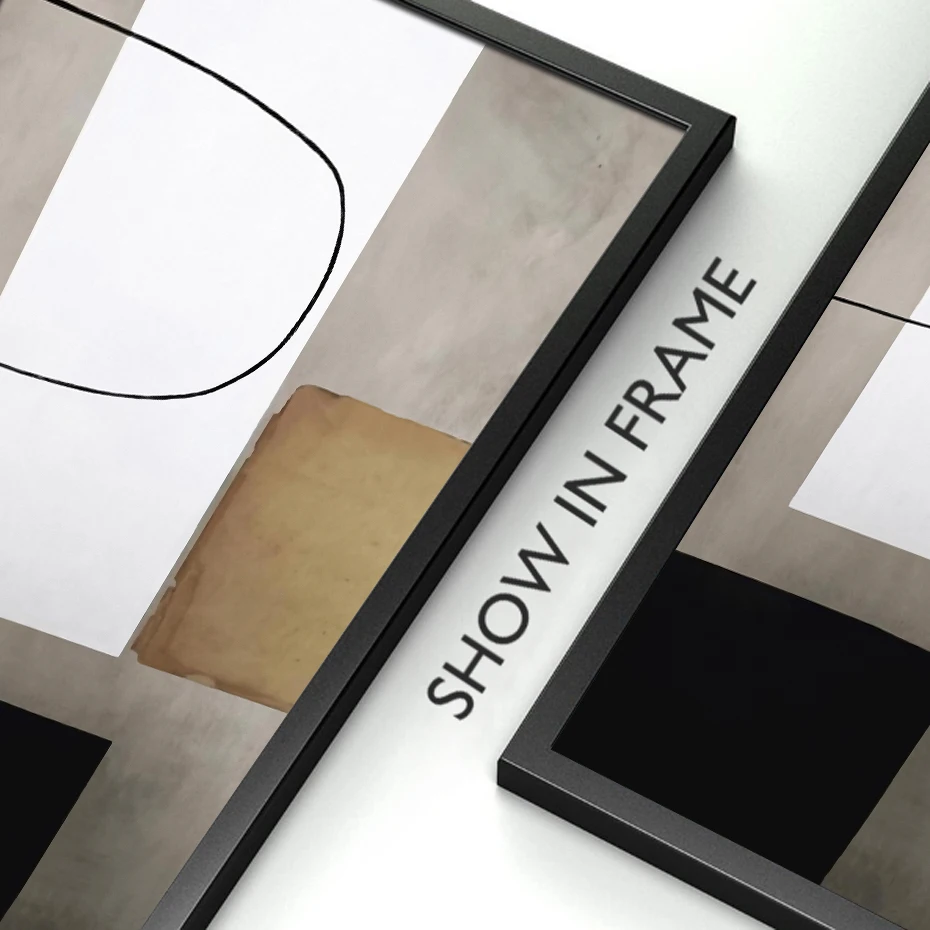 Винтажная абстрактная картина с геометрическим рисунком минималистичный постер