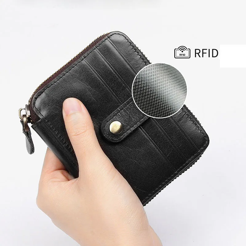 Мужской тонкий кошелек с RFID блокировкой минималистичный бумажник передним