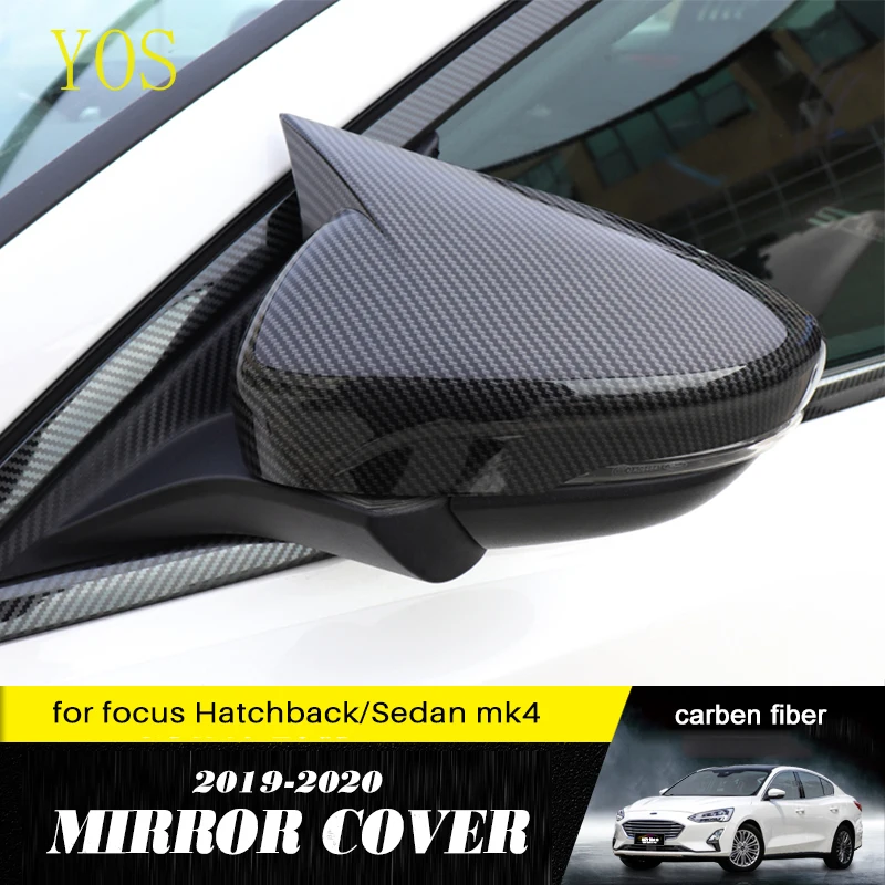 

Mirror FIT ford focus mk4 Hatchback Sedan 2019 2020 carbon fiber Side Mirror Covers Caps ABS Texture auto Accessories