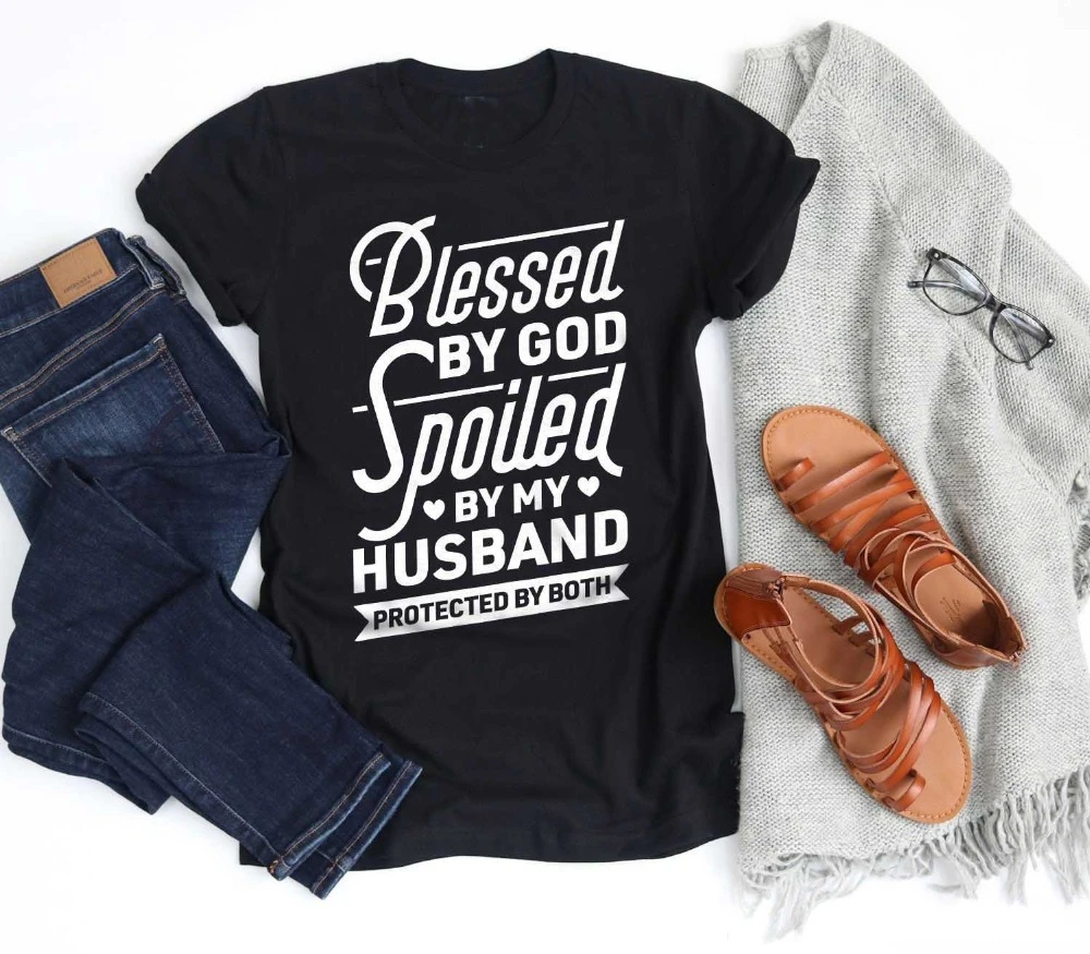 

Blessed By God Christian t Shirt women fashion grunge tumblr funny hipster slogan graphic vintage street tees quote tops - L068