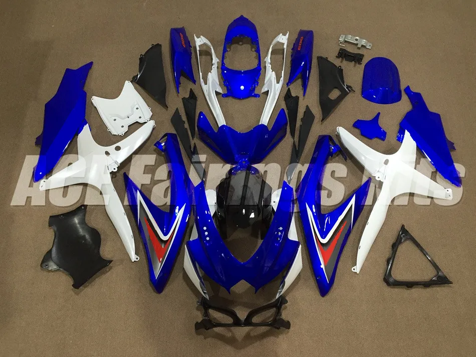 

(Injection molding) New ABS Fairing Kits For Suzuki GSXR600 GSXR750 600 750 08 09 10 K8 2008 2009 2010 Fairing set blue white