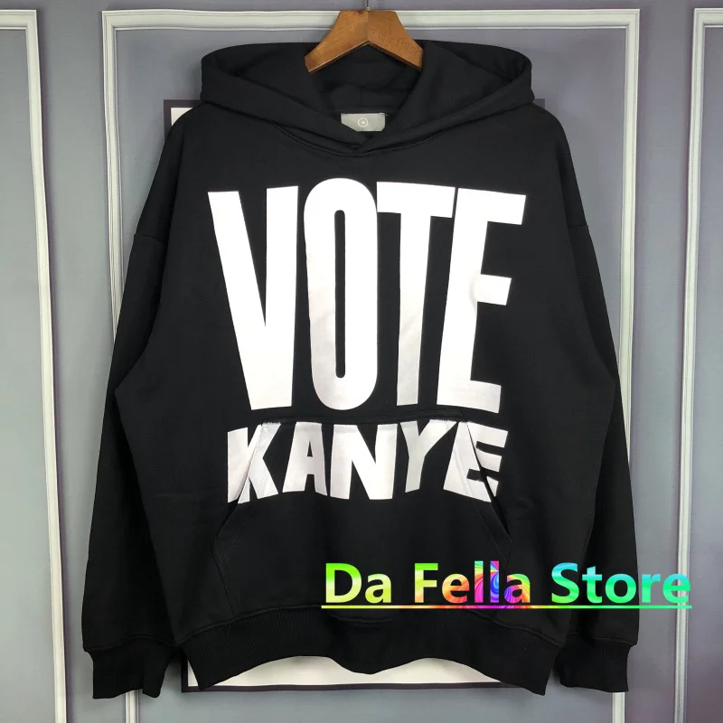 

Худи Kanye West с надписью VOTE KANYE, мужские и женские пуловеры с принтом, высокое качество, несколько оверсайз, свитшоты на осень и зиму, выборов