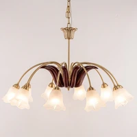 all copper american pastoral simple modern retro living room bedroom lamp restaurant flower french chandelier