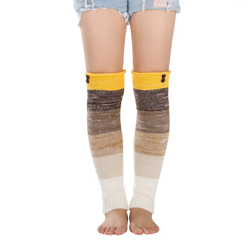 Разноцветные зимние женские гетры для девочек школьная форма носки Модные