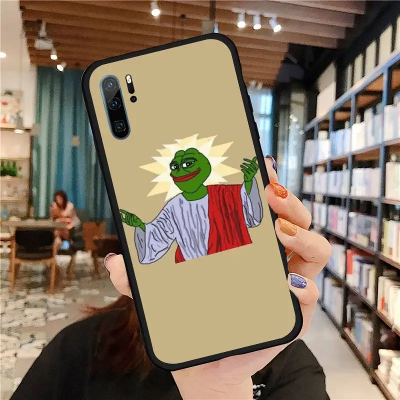 

Funny cute frog Pepe Phone Case For Huawei honor Mate P 9 10 20 30 40 Pro 10i 7 8 a x Lite nova 5t Soft silicone funda