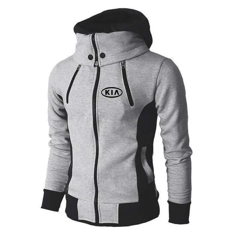 

Spring Autumn Kia Motors Car Logo Men's Print Hoodies Muscle Sportswear England Style Hooded Male Wild Sweatshirt Zipper Coat M