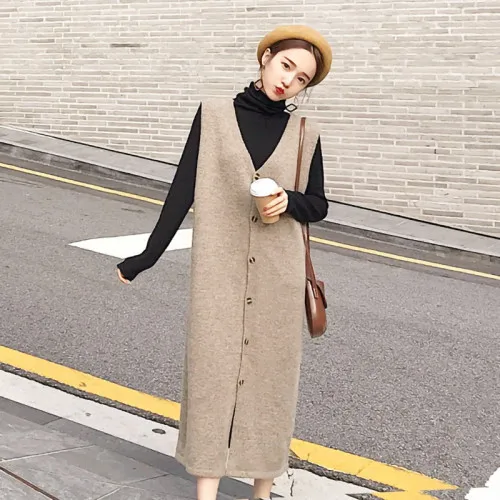 Женский трикотажный комплект из 2 предметов Повседневная Свободная однобортная