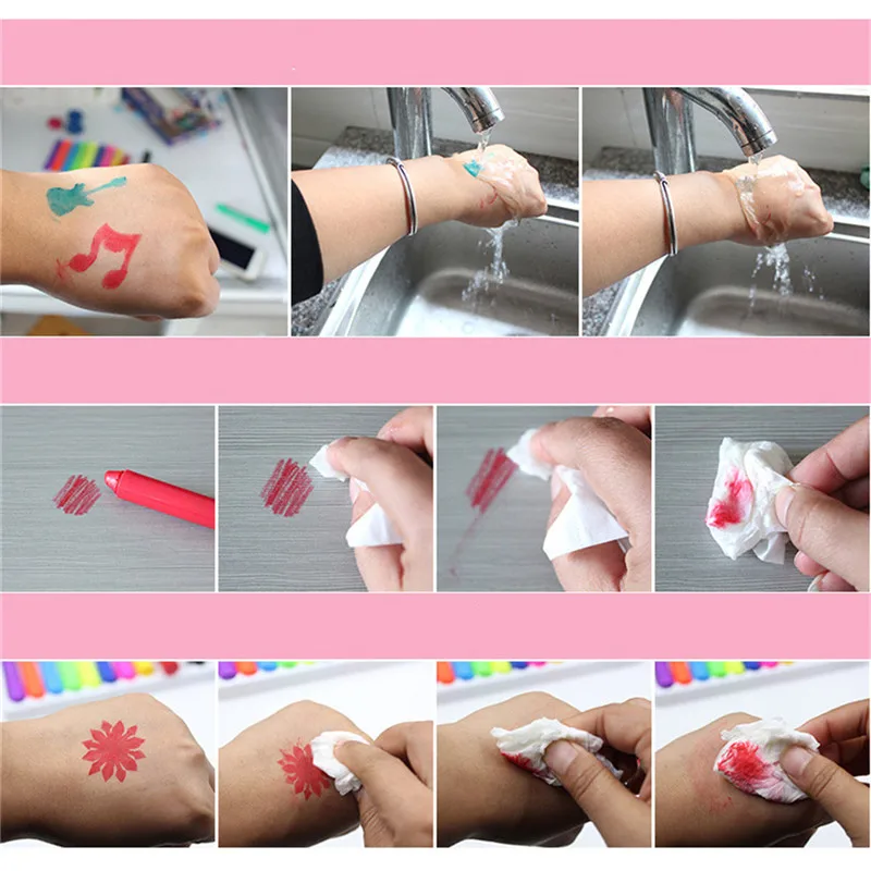 Хэллоуин лицо одеваются мелки краски набор моющиеся Twistable КОМПЛЕКТ Макияж Маркер