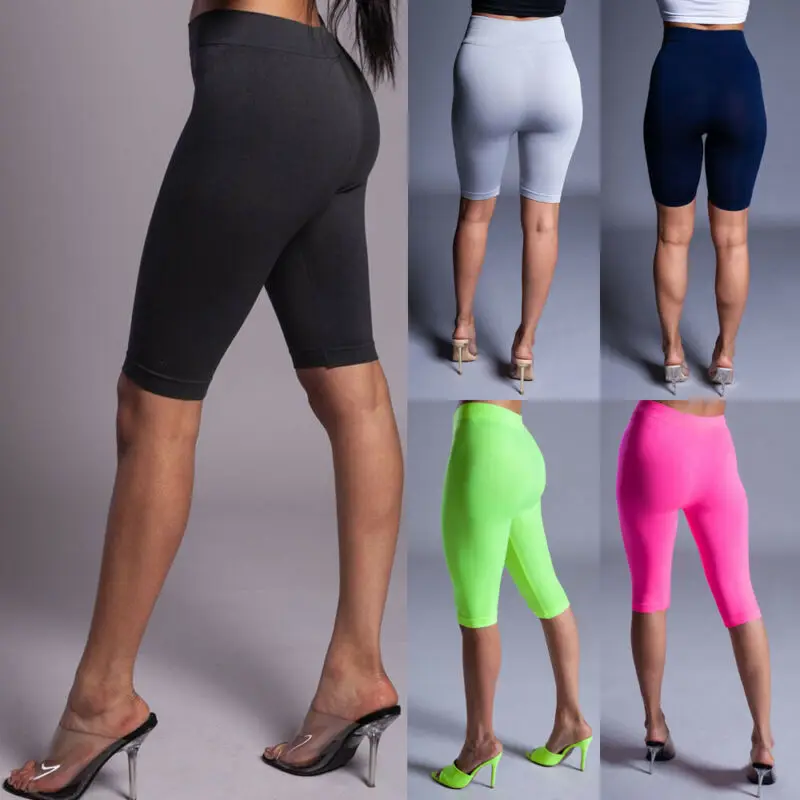 Эластичные шорты для йоги с высокой талией тренировочные спортивные Леггинсы
