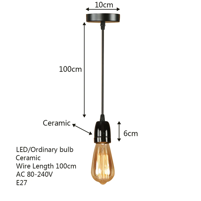 Домашний декор простой светодиодный светильник E27 Современная Подвесная лампа в