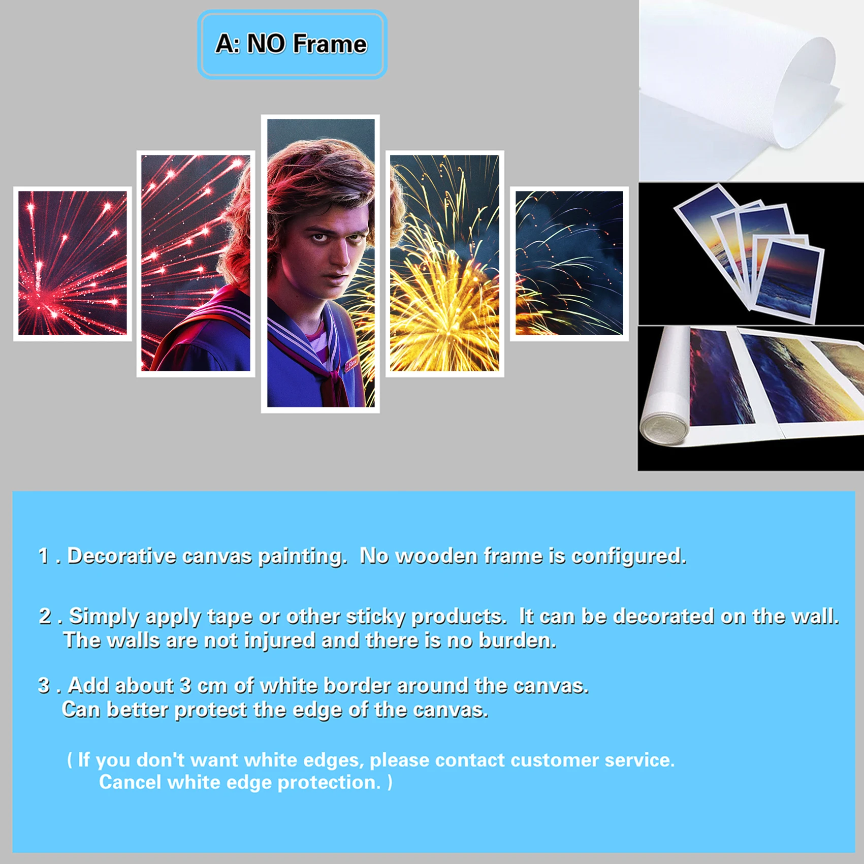 Модульная Картина на холсте для домашнего декора 5 шт. очень странные дела 3