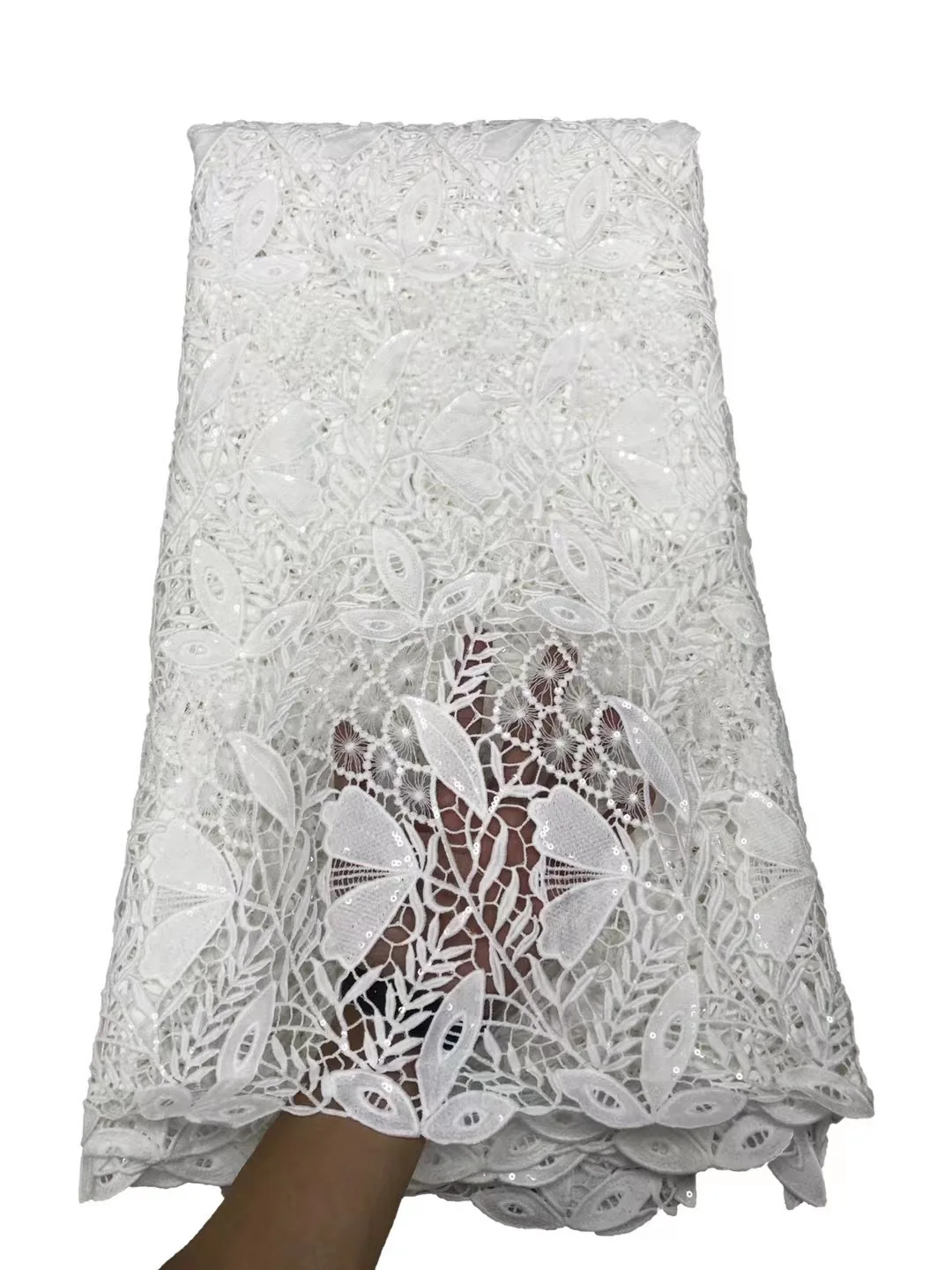 

New Pure Color Woman Green Dry Cord Lace 2021 Popular Dry Tissue Cord Lace Fabric for Party Wedding Dress Woman 5 yards LY097