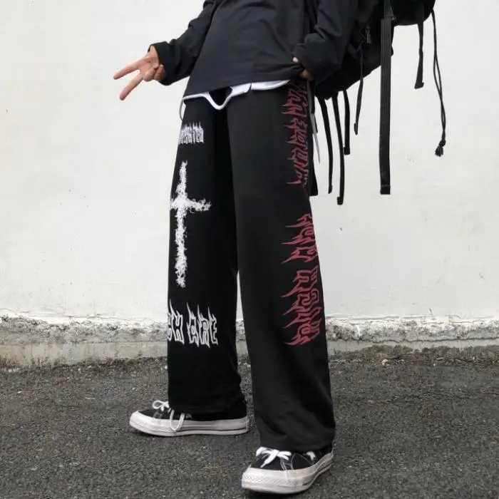 

In autumn and winter, Harajuku wind, Japanese style, street bombing, dark style, Asian style straight tube wide leg pants