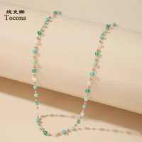 tocona bohemian colorful bead chain choker necklace for women charm handmade party jewelry drop shipping naszyjnik 14026