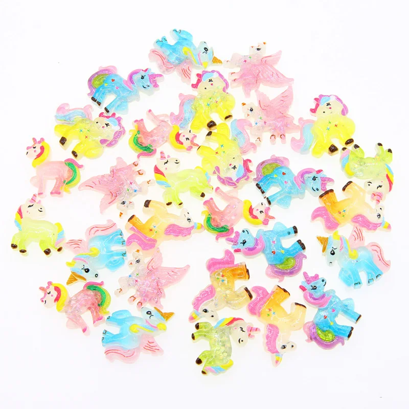 Прозрачный кабошон в виде единорога с плоской спинкой 10 шт. | Дом и сад