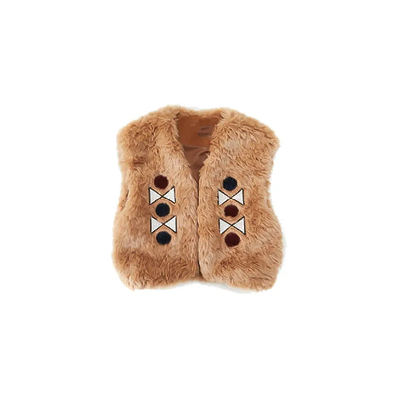 Корейский Стиль шерсть кролика жилет 20 осень-зима LD же для мальчиков и девочек