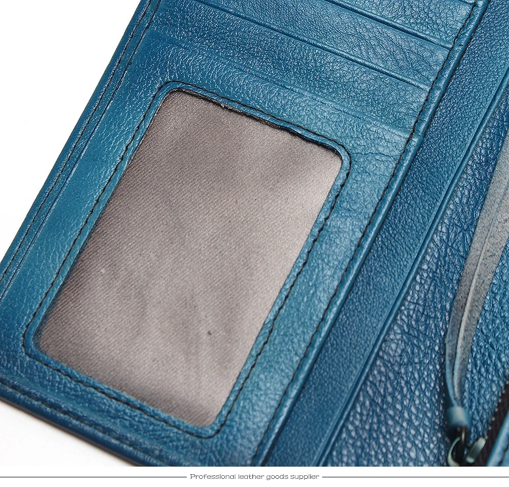RFID Блокировка Dip Dye натуральная кожа Ретро Винтаж сплошной цвет мужской длинный кошелек портмоне винтажный дизайнер мужские кошельки
