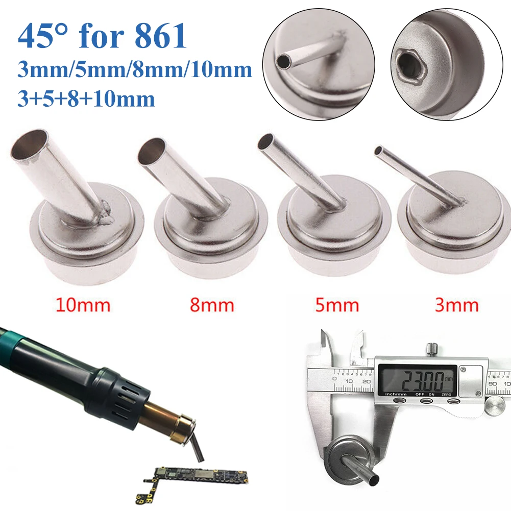 

861 Series Hot Air Heat Nozzle 45 Degree Soldering Station Rework BGA 3/5/8/10mm