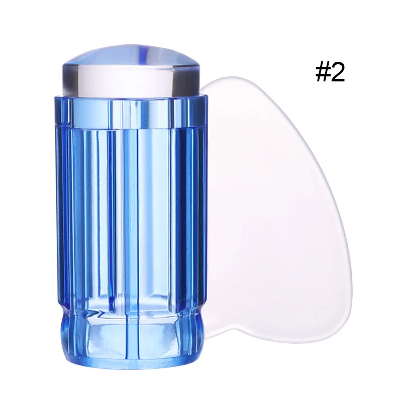 47380-2 1 шт прозрачный желе Зефир силиконовый штамп 2,8 3,5 3,9 см Сменная головка с коробкой инструмент для штамповки ногтей - Цвет: 47380-2
