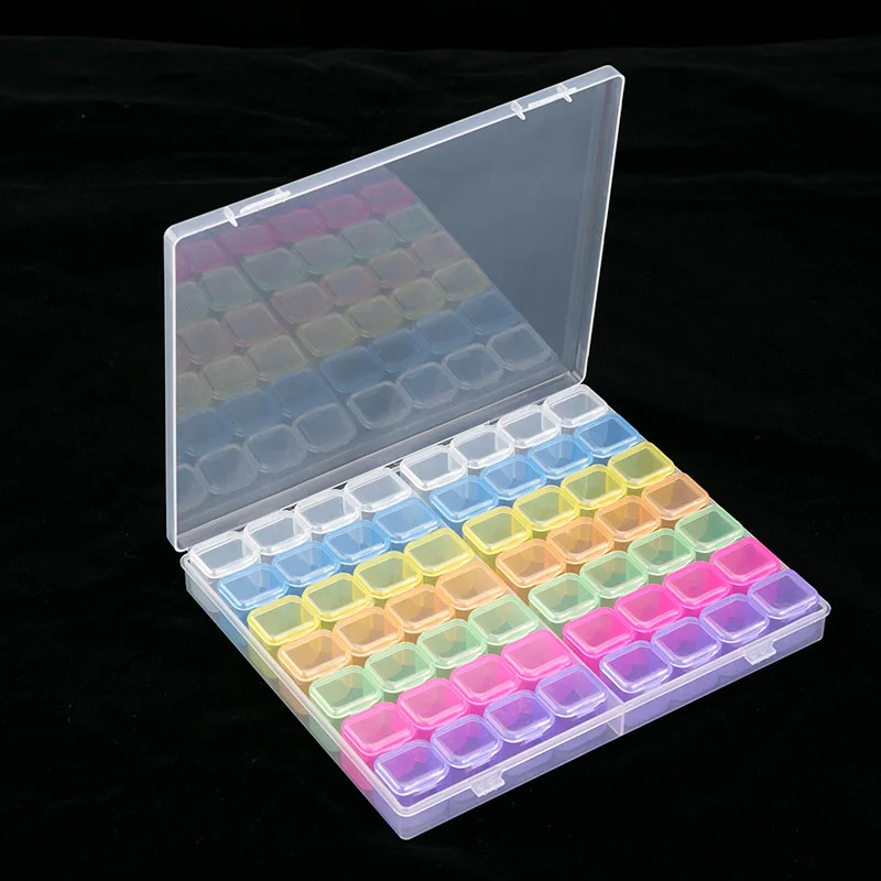 

56/64 Grid Diamond Painting Boxes DIY Diamond Embroidery Stone Mosaic Accessories Storage Organizer Cross Stitch Cases