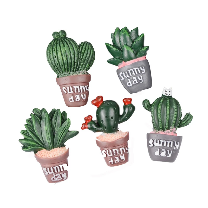 AIJJU 10 шт. имитация кактуса в горшке паста DIY материалы чехол для телефона/Детская шпилька/магнитные аксессуары для украшения холодильника