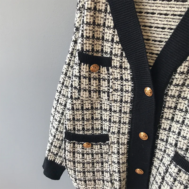 Женский вязаный кардиган в стиле ретро красный или черный Свободный Корейском 2019