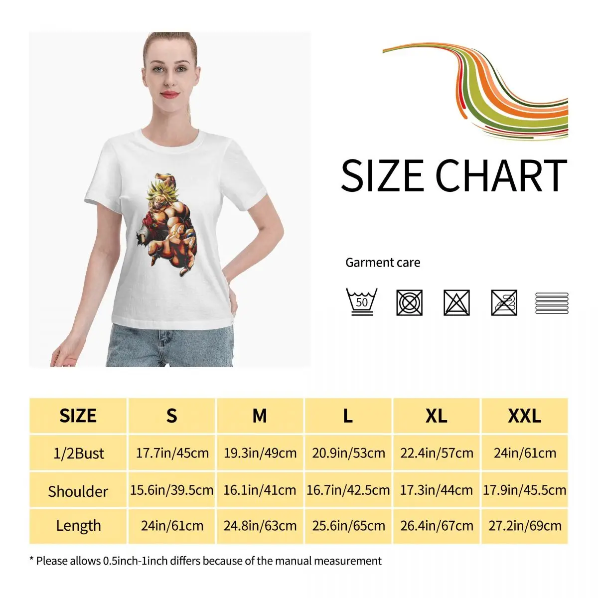 

Anime Fans Majin Broly OO women's T-shirt Soft and comfortable Short sleeveRound neck T-shirt