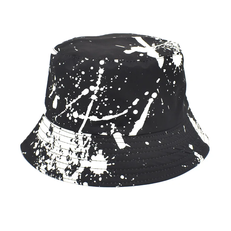 

Smoky Gray Camouflage Bucket Hat Summer Double-Sided Panama For Men's And Women's Sun Hats European And American Fashion Style