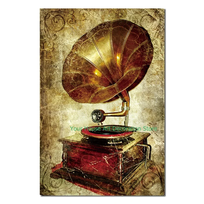 

Retro Old Record Poster Painting Art Wall Sticker Canvas Painting for Living Room Decoration