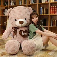 nice huggable high quality 2 colors teddy bear with love stuffed animals plush toys doll pillow kids lovers birthday baby gift