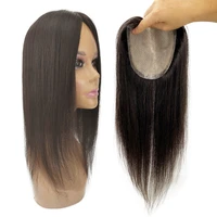 15x15 cm european human hair wig topper silk base toupee with 1 cm pu around remy hair topper for women with thin hair free tape