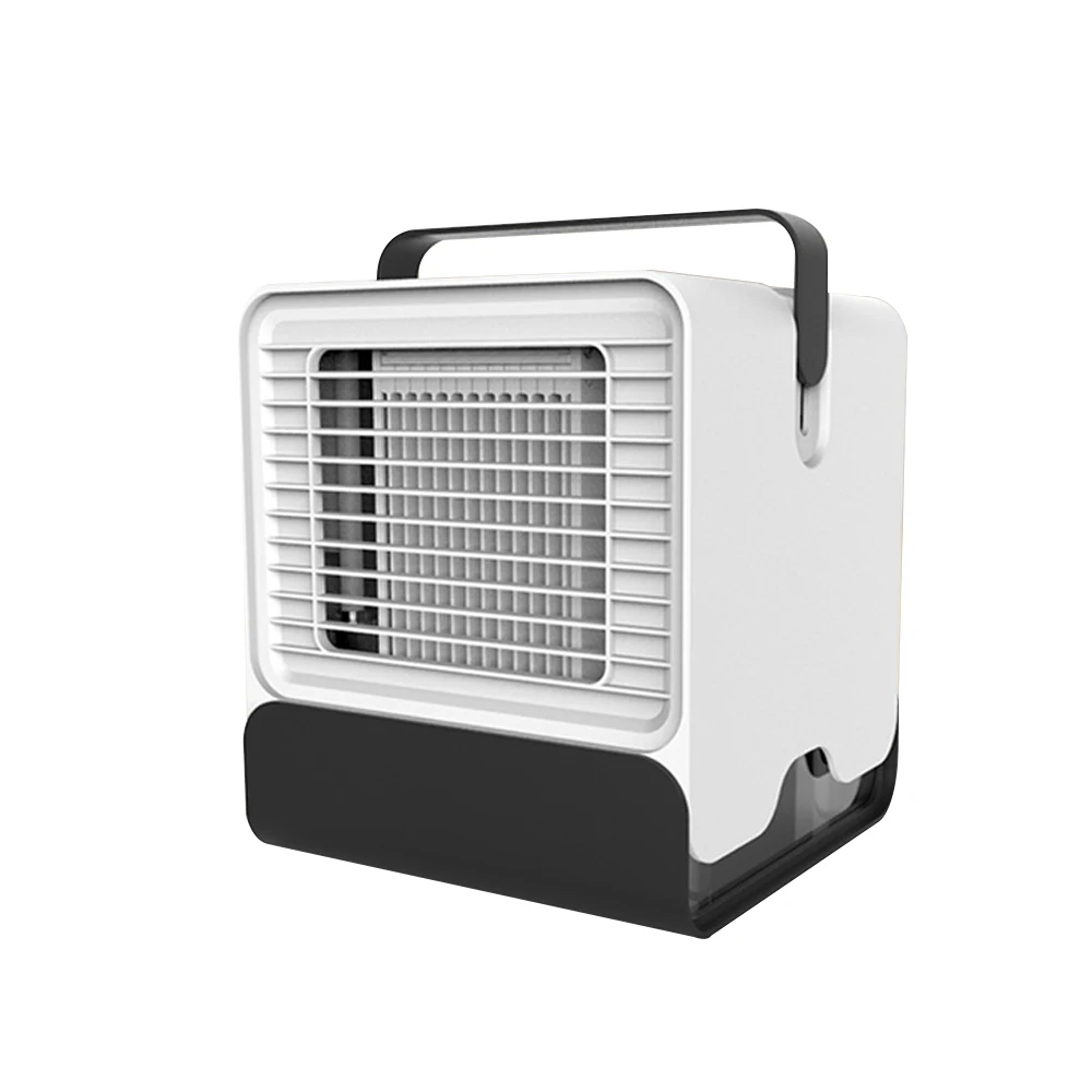 

Mini Portable Air Conditioner Fan USB Desktop Air Cooler Office Dormitory Cooling Mobile Fan with LED Lights Black / White