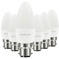 b22 led candle light bulb with 5w2700k4000k6500k b35 non dimmable frosted 50w equivalent bayonet cap pack of 6
