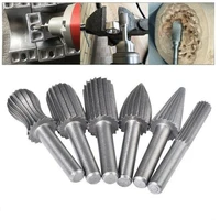 6pcsset engraving bit milling cutter wood burrs rotary set hss rotary files tungsten carbide mills woodworking metalworking