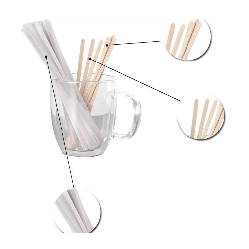 Новый одиночный индивидуально завернутый Кофе Палочки Деревянные одноразовые