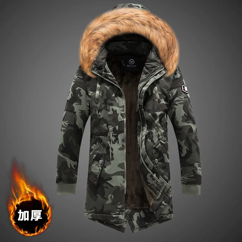 

Comfortable warm winter men's cotton printed camouflage army coat cotton youth European and American style thick cotton coat