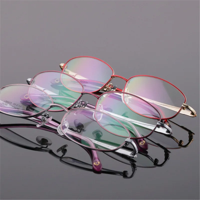 Титановые очки высокого качества женские по рецепту в полной оправе из чистого