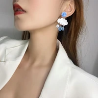 cloud raindrop acrylic earrings korea temperament short earrings creative cute fresh ear stud clip fashion date party jewelry