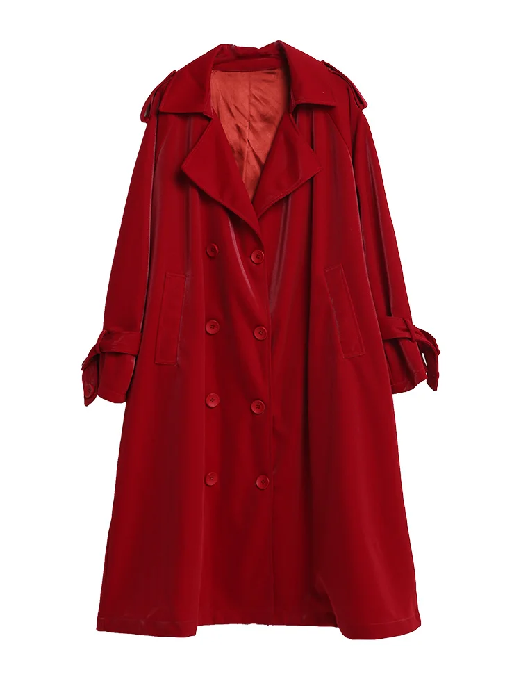 Женские abrigos mujer invierno осенние винтажные повседневные свободные красные Женское пальто с поясом cortaviento mujer ветровка ropa mujer
